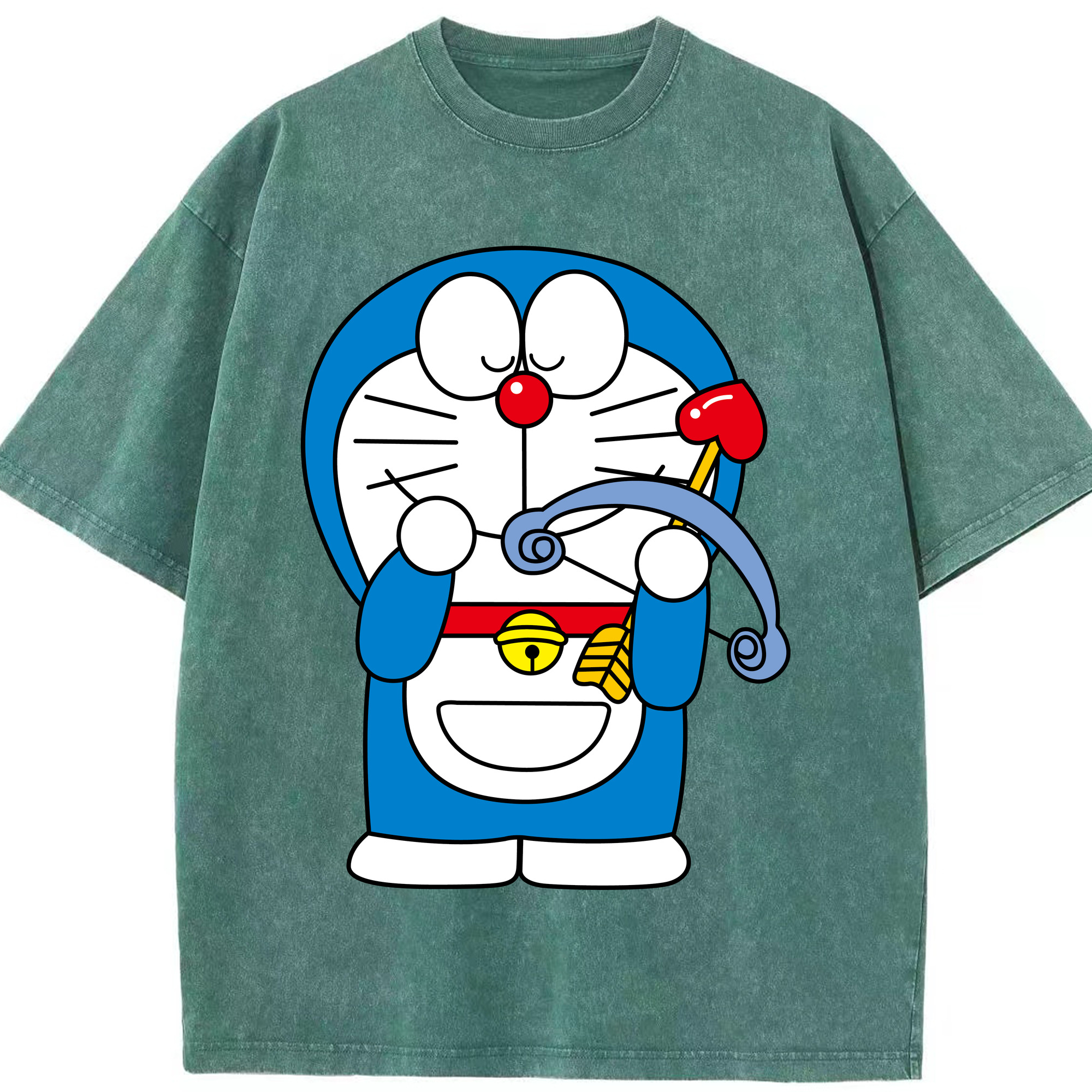 （画像用） ドラえもん Doraemon 綿100% ヴィンテージ風 半袖Tシャツ（フロントプリント）